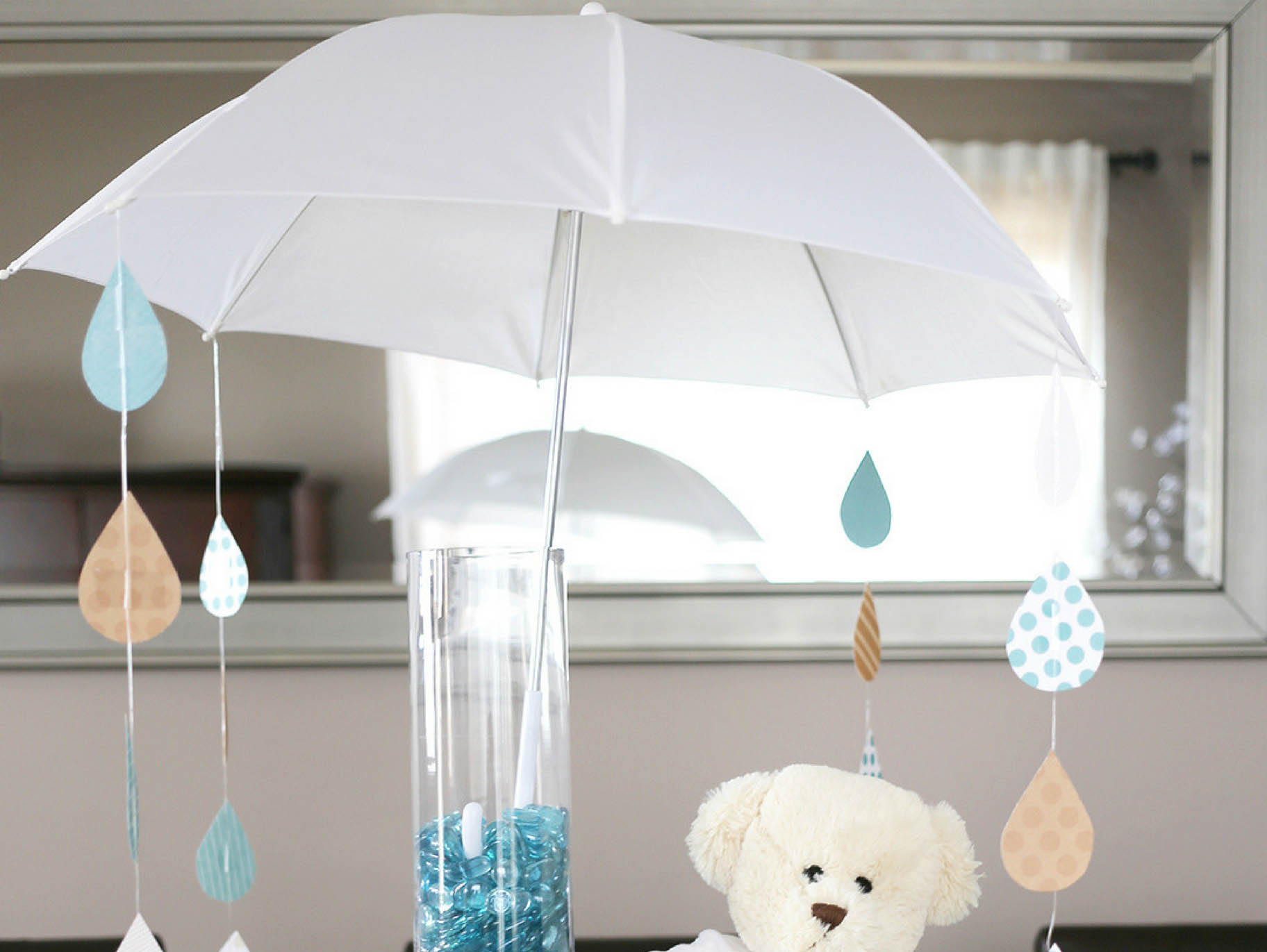 Raindrop Umbrella Baby Shower Centerpiece Project Fun365
